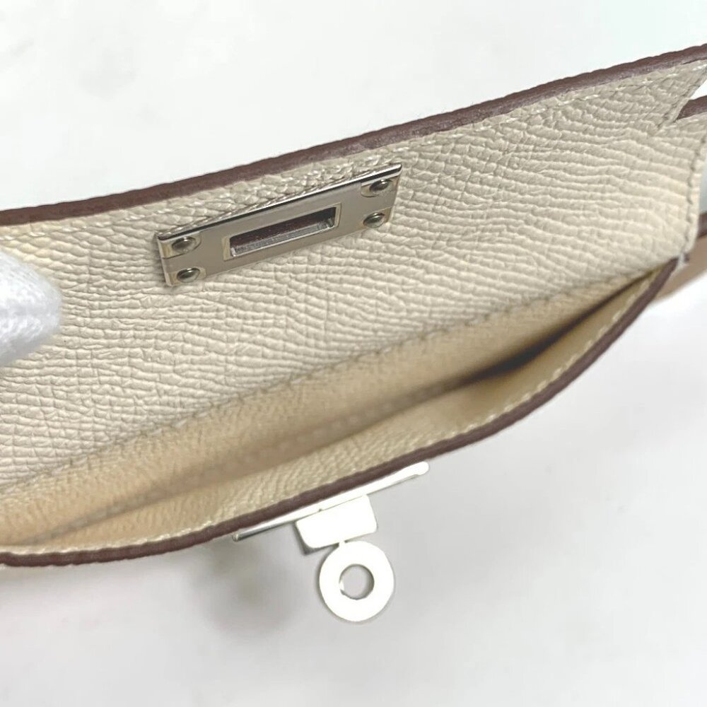 HERMES Bandouliere Kelly Pochette Shoulder strap Swift / Epsom Beige - Picture 11 of 16